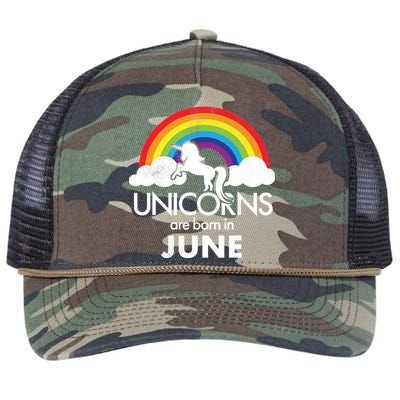 Unicorns Are Born in June Retro Rope Trucker Hat Cap