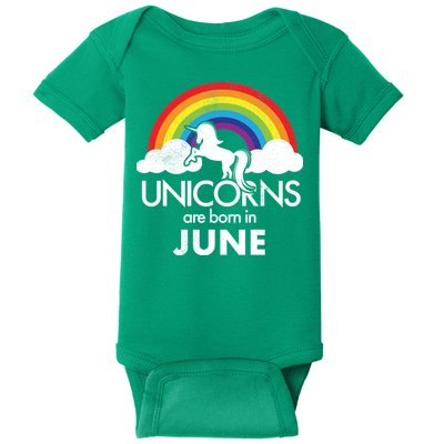 Unicorns Are Born in June Baby Bodysuit