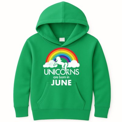 Unicorns Are Born in June Kids Hoodie