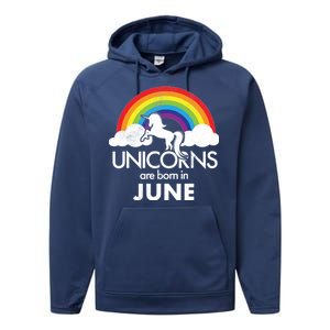 Unicorns Are Born in June Performance Fleece Hoodie