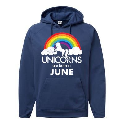 Unicorns Are Born in June Performance Fleece Hoodie