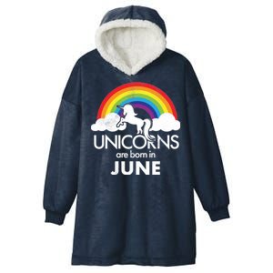 Unicorns Are Born in June Hooded Wearable Blanket