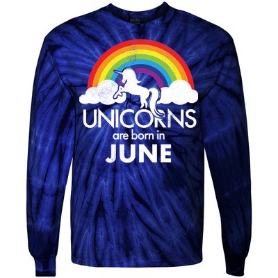 Unicorns Are Born in June Tie-Dye Long Sleeve Shirt