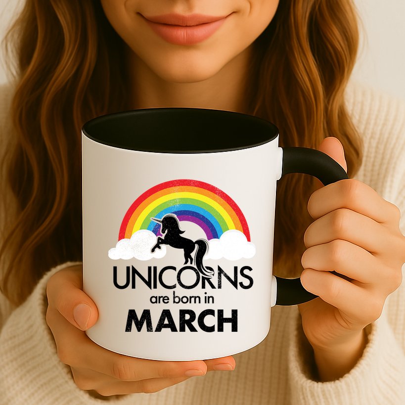 Unicorns Are Born in March Mug