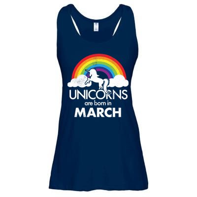 Unicorns Are Born in March Ladies Essential Flowy Tank
