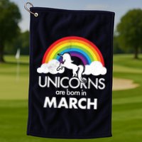 Unicorns Are Born in March Golf Towel
