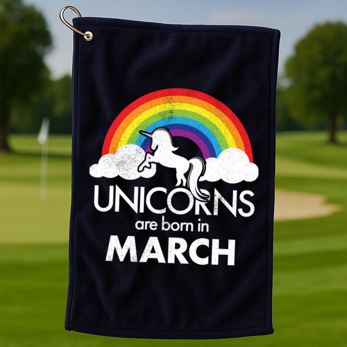 Unicorns Are Born in March Golf Towel