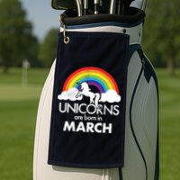 Unicorns Are Born in March Golf Towel