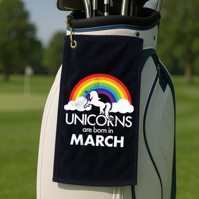 Unicorns Are Born in March Golf Towel
