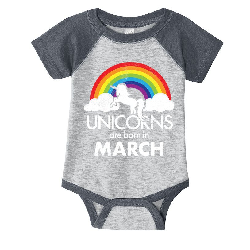 Unicorns Are Born in March Infant Baby Jersey Bodysuit
