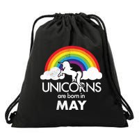 Unicorns Are Born in May Drawstring Bag