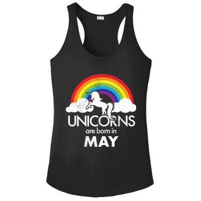 Unicorns Are Born in May Ladies PosiCharge Competitor Racerback Tank
