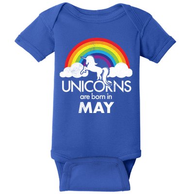 Unicorns Are Born in May Baby Bodysuit