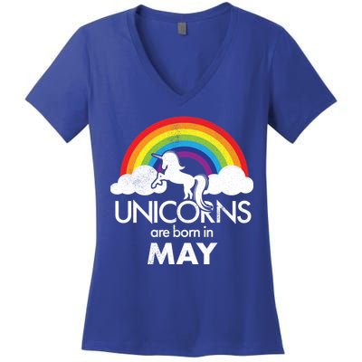 Unicorns Are Born in May Women's V-Neck T-Shirt