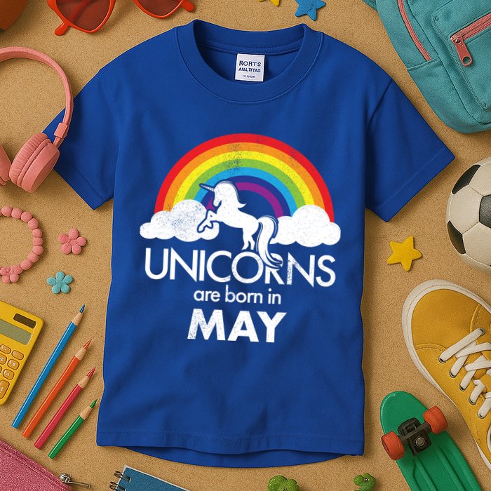 Unicorns Are Born in May Kids T-Shirt