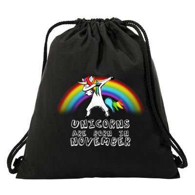 Unicorns Are Born In November Drawstring Bag