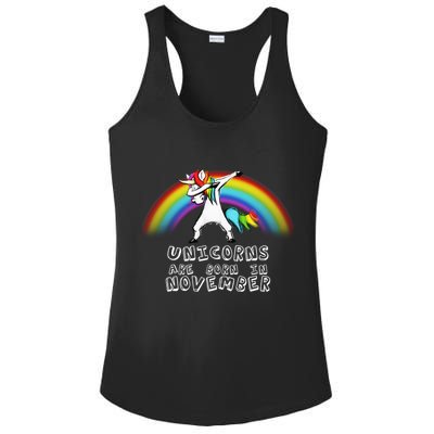 Unicorns Are Born In November Ladies PosiCharge Competitor Racerback Tank