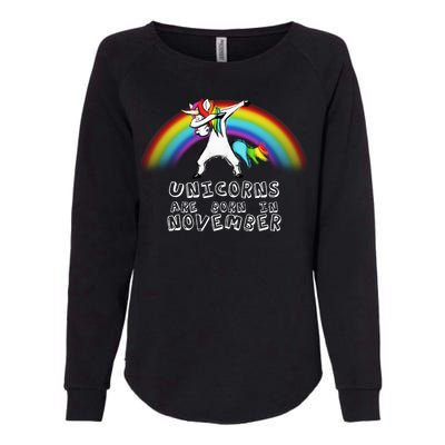 Unicorns Are Born In November Womens California Wash Sweatshirt