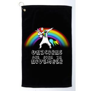 Unicorns Are Born In November Platinum Collection Golf Towel