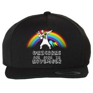 Unicorns Are Born In November Wool Snapback Cap