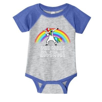 Unicorns Are Born In November Infant Baby Jersey Bodysuit