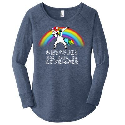 Unicorns Are Born In November Women's Perfect Tri Tunic Long Sleeve Shirt