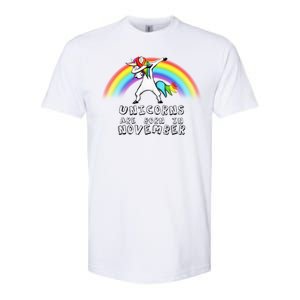 Unicorns Are Born In November Softstyle® CVC T-Shirt