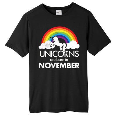 Unicorns Are Born In November Rainbow Retro Tall Fusion ChromaSoft Performance T-Shirt