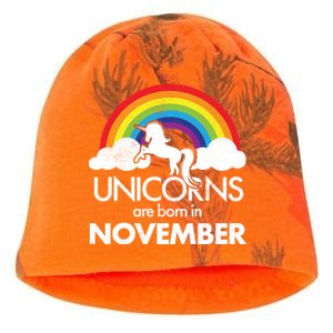 Unicorns Are Born In November Rainbow Retro Kati - Camo Knit Beanie