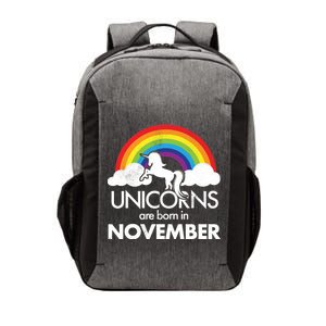 Unicorns Are Born In November Rainbow Retro Vector Backpack