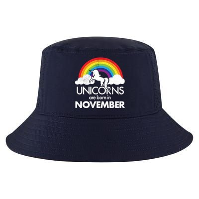 Unicorns Are Born In November Rainbow Retro Cool Comfort Performance Bucket Hat