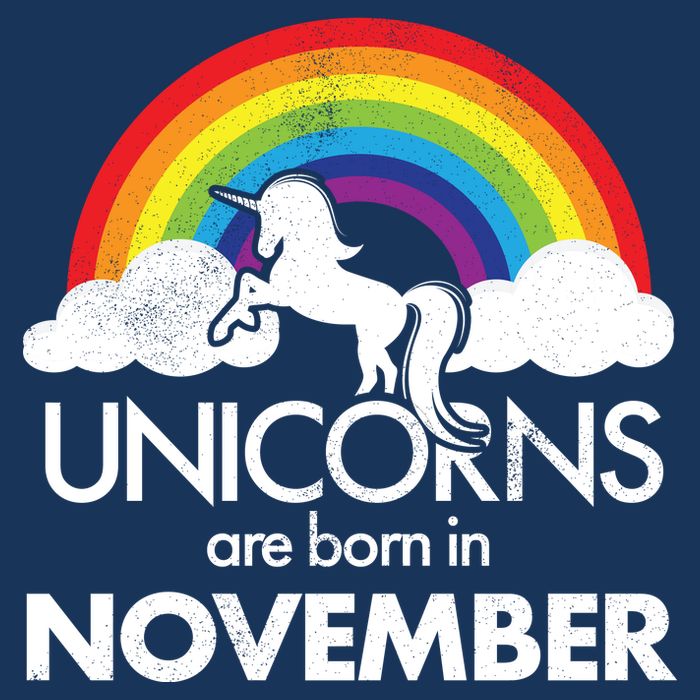 Unicorns Are Born In November Rainbow Retro Flatbill Hat