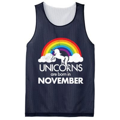 Unicorns Are Born In November Rainbow Retro Mesh Reversible Basketball Jersey Tank
