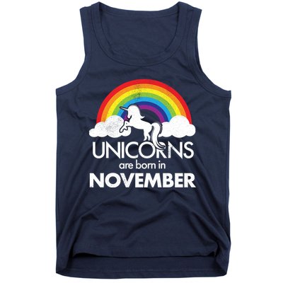 Unicorns Are Born In November Rainbow Retro Tank Top