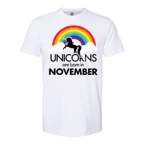 Unicorns Are Born In November Rainbow Retro Softstyle® CVC T-Shirt