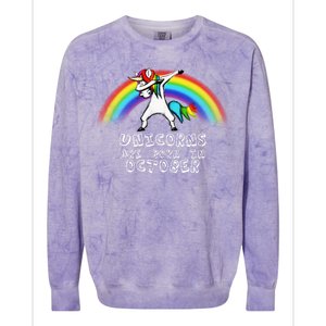 Unicorns Are Born In October Birthday Colorblast Crewneck Sweatshirt