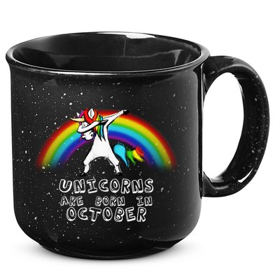 Unicorns Are Born In October Birthday 15oz Campfire Ceramic Mug