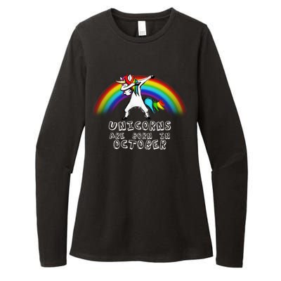 Unicorns Are Born In October Birthday Womens CVC Long Sleeve Shirt