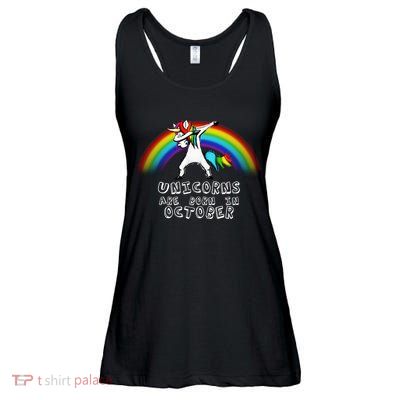 Unicorns Are Born In October Birthday Ladies Essential Flowy Tank