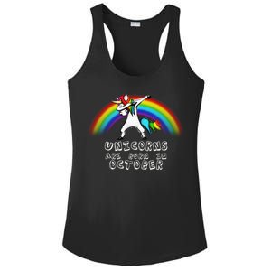 Unicorns Are Born In October Birthday Ladies PosiCharge Competitor Racerback Tank