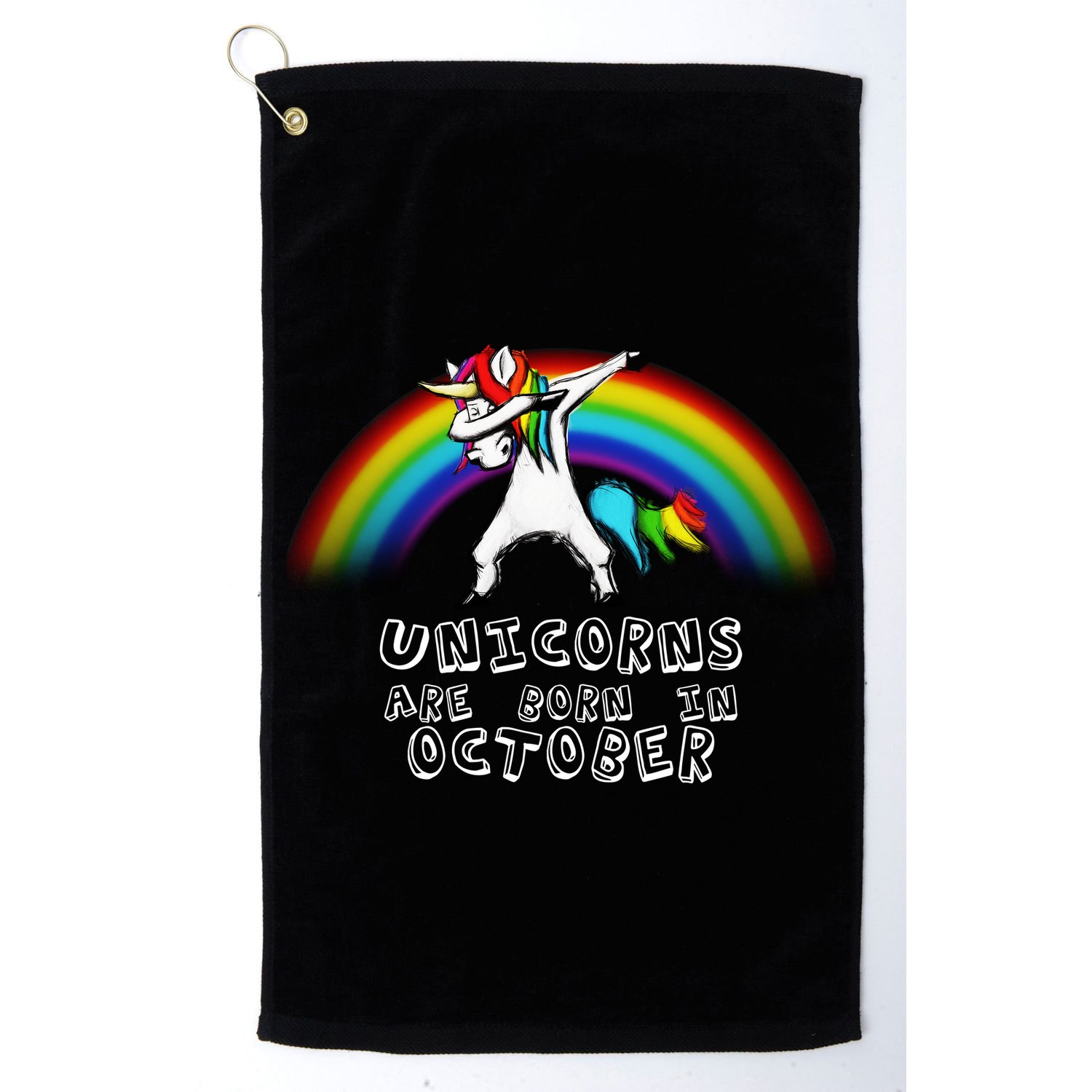 Unicorns Are Born In October Birthday Golf Towel