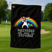 Unicorns Are Born In October Birthday Golf Towel