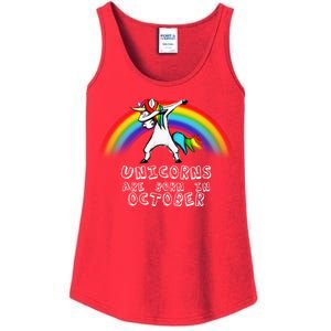 Unicorns Are Born In October Birthday Ladies Essential Tank