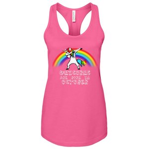 Unicorns Are Born In October Birthday Women's Racerback Tank