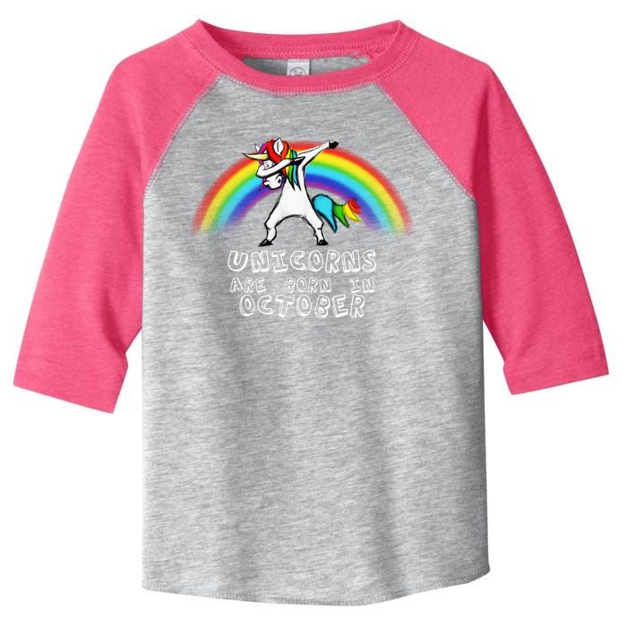 Unicorns Are Born In October Birthday Toddler Fine Jersey T-Shirt