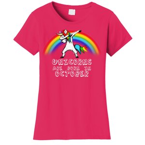 Unicorns Are Born In October Birthday Women's T-Shirt