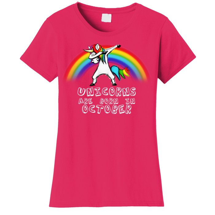 Unicorns Are Born In October Birthday Women's T-Shirt