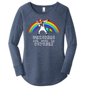 Unicorns Are Born In October Birthday Women's Perfect Tri Tunic Long Sleeve Shirt