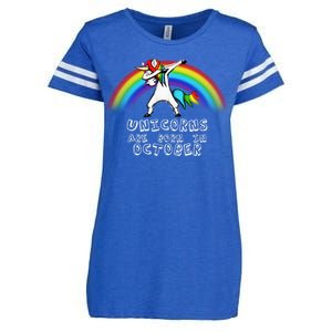 Unicorns Are Born In October Birthday Enza Ladies Jersey Football T-Shirt