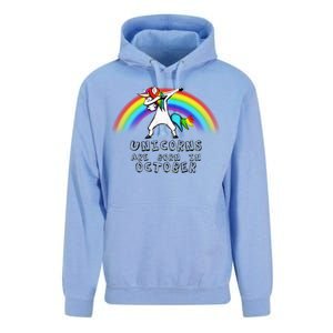 Unicorns Are Born In October Birthday Unisex Surf Hoodie